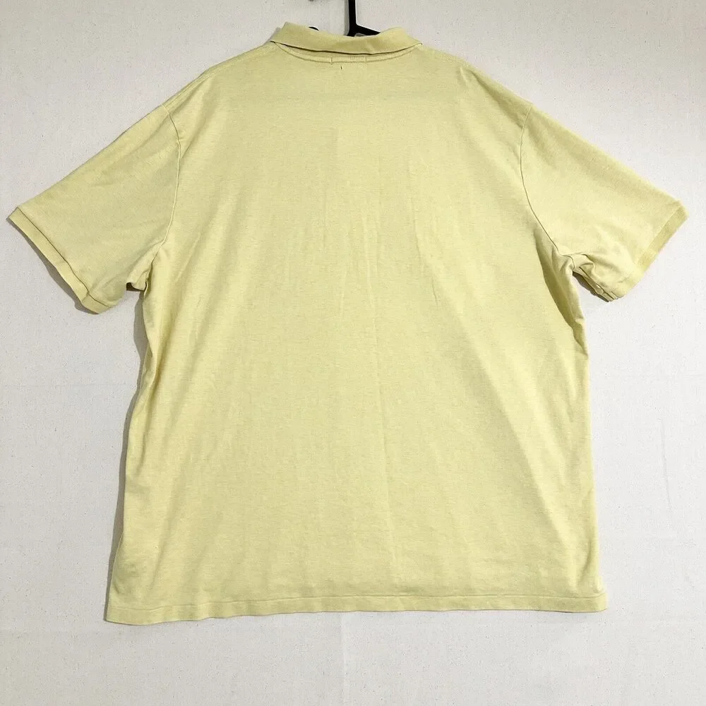 Polo Ralph Lauren Polo Shirt Mens Cream Yellow Blue Pony 2XL